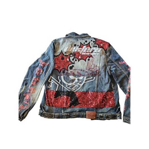 Dexters Laboratory Cartoon Network Kryptic trucker Jacket Mens xxl bling y2k - Picture 1 of 9